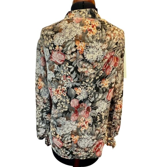 Vintage Peter Popovitch Sheer Floral Blouse Small Cotton/Poly Blend - Picture 11 of 12